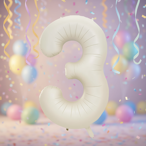 Party Love Number <b>Balloon</b> Cream 100 Cm Metallic Birthday Party Kids <b>Decor</b> - Product Image 3