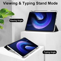 Casing penutup Tablet cerdas, sarung HP kulit PU bening transparan lipat tiga, pelindung belakang untuk Xiaomi Redmi Pad 7 Pad Pro 7 11.2 "2024