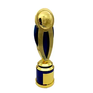 Trofy de campeonato de alta qualidade feita em alfaiate, liga de alumínio, azul e dourado, duas cores