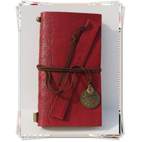Carnet de notes personnalisé en gros avec logo, planificateur A6 rétro à feuilles mobiles, couverture rigide en cuir PU, papier écologique