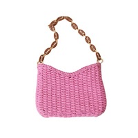Sacs fourre-tout tissés pour filles sacs à bandoulière unique avec ceinture en chaîne sacs fourre-tout en paille portables pour femmes sacs à main de plage tricotés