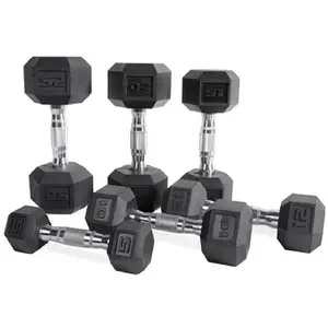 Custom bouncer rubber round Iron fitness 10KG 50kg home gym equipment set di manubri esagonali esagonali