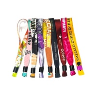 2023 bracelets en tissu tissé en tissu de festival personnalisé d'usine pour les événements et bracelet de fête avec fermoir en plastique