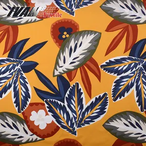 Kleurrijke Bladeren Bloemen Effen Mode Geweven Wol Perzik Huid Print 100% Polyester Stof Voor Kleding