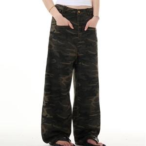 American Style Sports Camouflage Cargo Pants Unisex High Street Spring Loose Retro Straight Casual Denim Jeans - Product Image 6