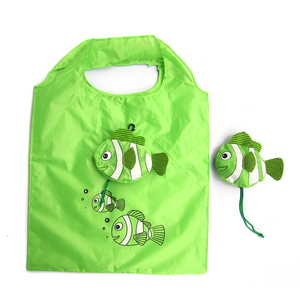 Nuovo logo personalizzato stampa promozionale poliestere <span class=keywords><strong>pesce</strong></span> shopping tote bag donna borsa pieghevole riutilizzabile drogheria eco shopping Bags stock - Product Image 3