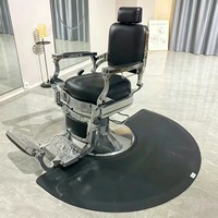 Fauteuil de Barbier Rétro de Luxe JINRUIDA, Chaise de Coiffure et de Rasage Pivotante, Réglable en Hauteur, Inclinable et Plate, Accessoires pour Chaise de Barbier