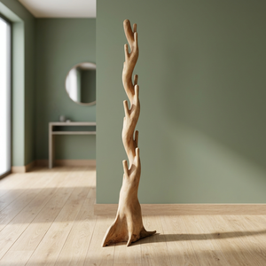 Indonesia Living Room Modern Single Suar <b>Coat</b> Hanger Minimalist Teak Wood Furniture Eco-Friendly Gubuk Bali Inflatable 30x30x200 - Product Image 3