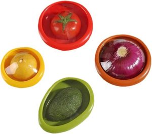4 paquetes reutilizables PP transparentes contenedores de almacenamiento de frutas y verduras ahorradores de alimentos fresco Stretch Pod Lemon Keeper Tomato Holder - Product Image 1