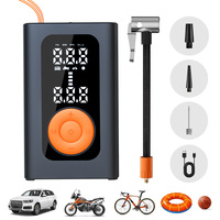 Compresseur d'air pour gonflage de pneus |   Pompe à pneus numérique portable en ABS 4000 mAh 150 PSI avec arrêt automatique, chargeur Type-C et lumière d'urgence pour