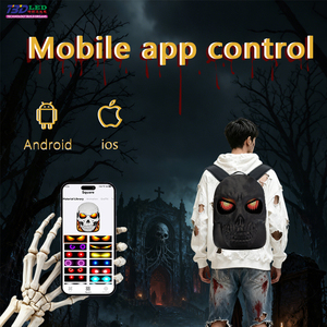 Sac à dos crâne LED réaliste avec yeux LED personnalisables Conte de fées Commutation quotidienne Personnalité cool Fermeture à glissière - Product Image 5