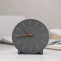Horloge murale ronde écologique d'usine, en ardoise noire, avec aiguille en bois, horloge de bureau en pierre naturelle, quartz, horloge en ardoise noire Motivity