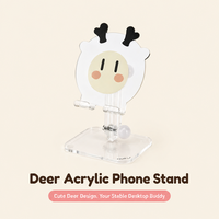 Support de téléphone universel pliable LELIO Dragon Model OEM accepté, réglable, en acrylique transparent anti-jaunissement, avec logo personnalisé, pour utilisation sur bureau