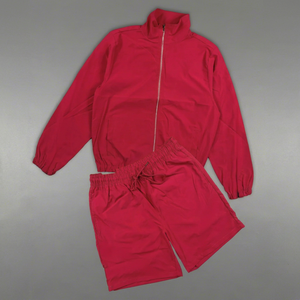 <b>Men's</b> Red <b>Leopard</b> Pattern Knitted Breathable French Terry Tracksuit Set Hooded Collar Zipper Sweatshirt <b>Shorts</b> Casual Spring - Product Image 1