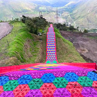 Glissière arc-en-ciel en plastique PP pour jeux de parc d'arrière-cour, glissière de descente longue en équateur