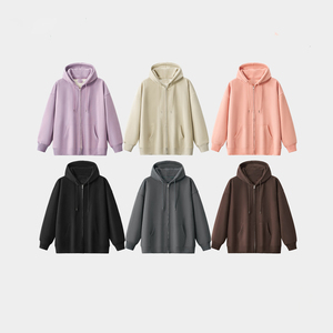 <span class=keywords><strong>Felpa</strong></span> personalizzata con cappuccio in Denim 100% in cotone con cerniera imbottita e cappuccio da uomo per l'autunno - Product Image 3