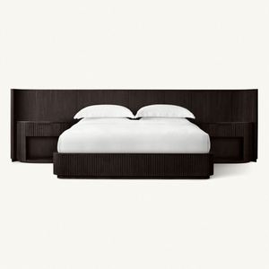 Juego de Muebles de Madera para Dormitorio, Cama de Plataforma de Madera Byron con Cabecero Extendido y Mesitas de Noche Abiertas - Product Image 4
