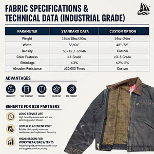 Giacca da Lavoro in Tela Pesante con Zip, Stile Streetwear Vintage Personalizzato, Taglie Grandi, per <span class=keywords><strong>Uomo</strong></span> - Product Image 5