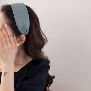 Diadema de Cuero de Color Sólido Estilo Francés, Diadema Retro con Borde Ancho, Accesorio para el Cabello - Product Image 3