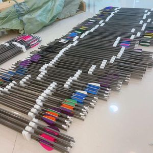 Tiro con l'arco freccia di carbonio puro 250 ~ 1300sp piuma di tacchino spina dorsale puro carbonio Arros all'ingrosso - Product Image 5