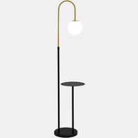 Abat-jour de boule de verre en bois marbré Table basse lampadaire chevet charge sans fil éclairage debout USB pour hôtel maison Villa