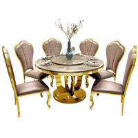 Ensemble de table ronde et de chaises, ensemble de table à manger de luxe