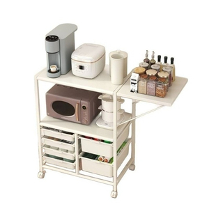 Étagère de rangement de cuisine multifonctionnelle <span class=keywords><strong>avec</strong></span> plateau coulissant, <span class=keywords><strong>chariot</strong></span> de rangement mobile à plusieurs niveaux pour <span class=keywords><strong>four</strong></span> à micro-ondes - Product Image 1