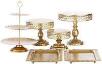 Soporte para Tartas Dorado Creativo Europeo, Accesorios para Bodas, Decoración para Mesa de Postres, Combinación de Soportes para Tartas