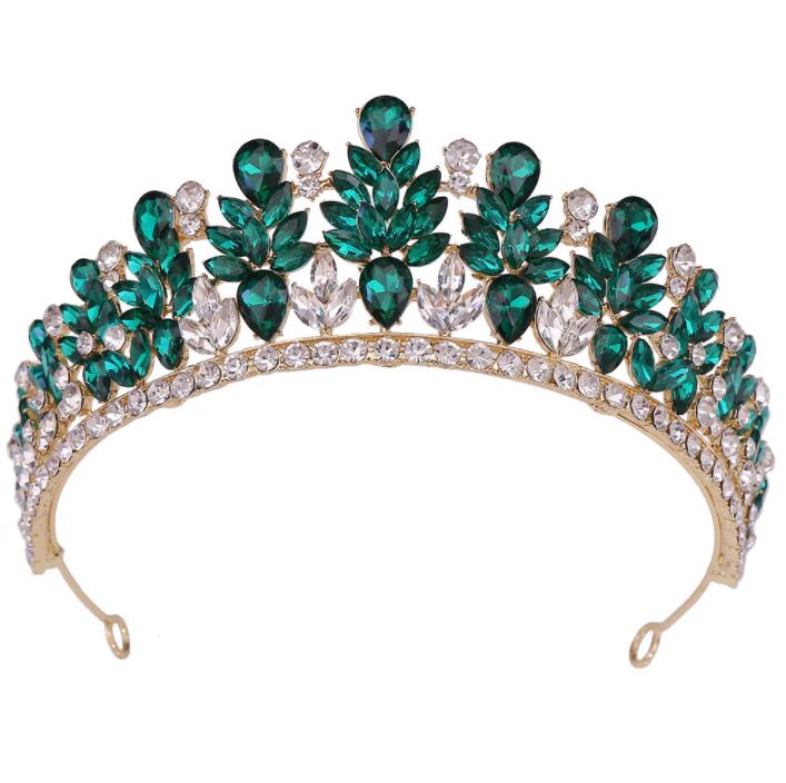 9 цветов 2022 Новая Мода Свадебная Корона Изысканный лист сплав Стразы Корона Тиара для женщин