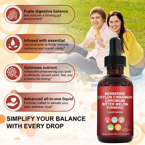 Vente en gros Berbérine avec supplément de cannelle de Ceylan Gouttes liquides + extrait de melon amer Moringa GLP-1 soutenir le bien-être général - Product Image 3
