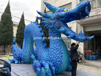 Dragon gonflable bleu géant Décoration corps long Modèle de dragon chinois Cartoon gonflable