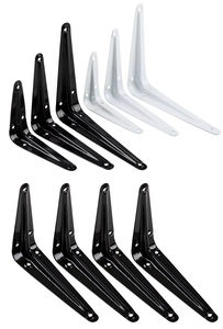 GQK ขาตั้งกล้องแบบติดผนัง ชั้นวางของแบบเก้าจุด ตู้เก็บของในห้องนอน สีดำ รูปตัว L เหล็ก รูปทรงมุมฉาก ชั้นวางแบบแขวน ติดตั้งง่าย - Product Image 3