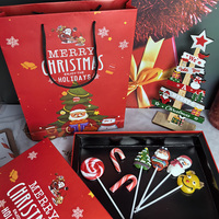 Boîte cadeau de sucettes de Noël de qualité supérieure, emballées individuellement, friandises gélifiées de Noël avec une belle boîte de présentation