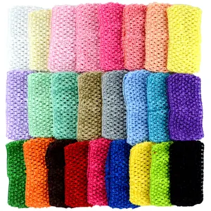 Wholesale 7cm Elastic Headbands for Baby Girls Headbands Girls Hair Accessories Crochet Hairband Hot Decoration Handmade Cloth