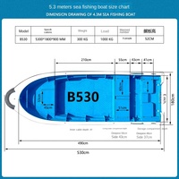 Nouveau hors-bord de pêche en mer à double couche auto-drainant 4-8 mètres de longueur essence Logo personnalisé bateau en fibre de verre