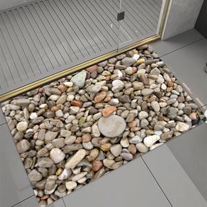 Tapis de salle de bain en terre de diatomée texturée, absorbant, antidérapant, pour <span class=keywords><strong>douche</strong></span> et toilettes, avec support en caoutchouc naturel, séchage rapide - Product Image 3