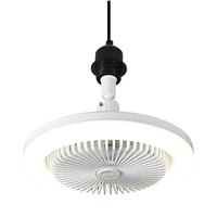 Ventilateur de plafond LED E27 avec diffuseur d'arômes, tête pivotante, lampe LED silencieuse et à intensité variable pour chambre à coucher - Offre Spéciale