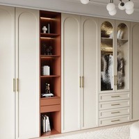 Meubles de chambre à coucher de luxe sur mesure, design italien moderne, armoire de rangement, éclairage LED, portes en bois massif, portes coulissantes, hôtel