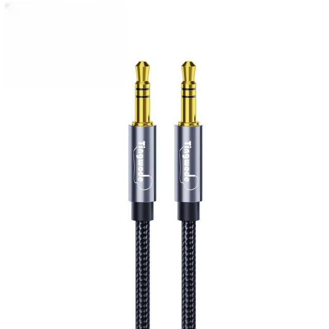 High Quality Wear Resisting Braided 3.5mm Right Angle AUX Cable Connectors Hi-Fi Stereo Audio Cord for Headphones and Car Use