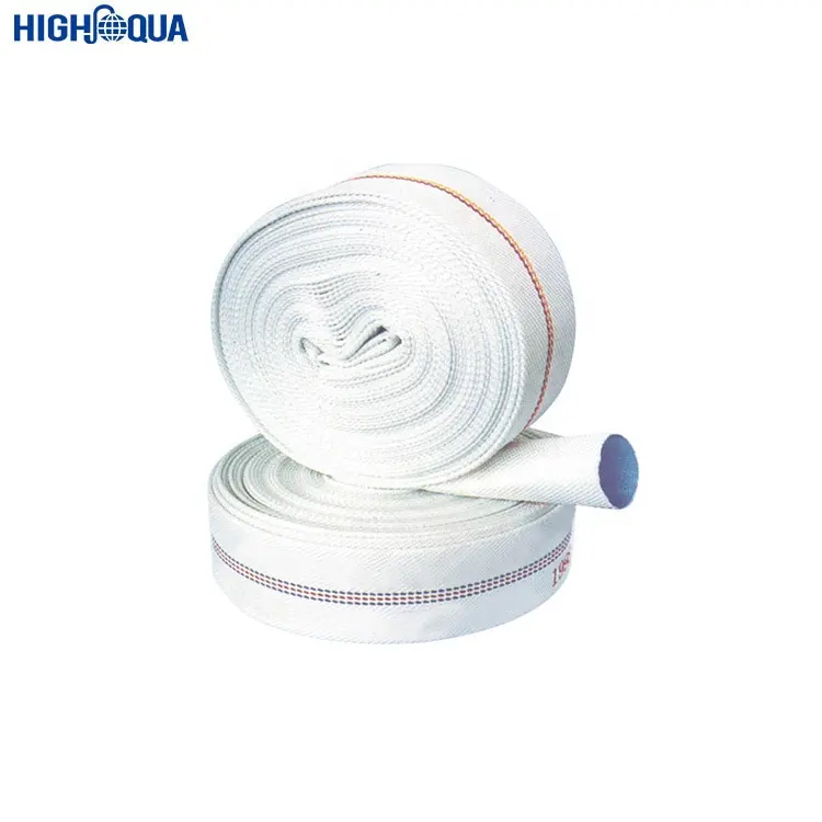 High Quality Cheap 1 Inch Farm Irrigation Rubber Lined Canvas White Fire Hose Tube Manufacturer With Coupling