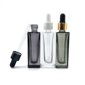Noir Rectangulaire rectangle givré <span class=keywords><strong>10</strong></span> <span class=keywords><strong>ml</strong></span> 30ml 2oz plat épaule carré d'olive en <span class=keywords><strong>verre</strong></span> bouteille d'huile essentielle avec <span class=keywords><strong>pipette</strong></span> compte-gouttes - Product Image 3