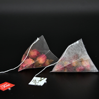 Sachets de thé en fibre de maïs PLA transparents biodégradables 58x70mm Filtres pyramidaux thermoscellés Produit d'emballage et d'impression écologique
