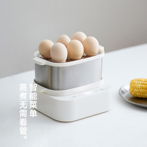 เครื่องนึ่งไข่อัตโนมัติ 2 ชั้น Olayks พร้อมระบบตัดไฟอัตโนมัติ เครื่องนึ่งอาหารไฟฟ้าขนาดเล็กสำหรับใช้ในครัวเรือนอเนกประสงค์ - Product Image 4