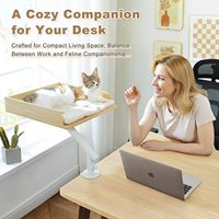 Étagère surélevée de luxe en bois pour animaux de compagnie, à fixer au bureau, pour chat, gain de place, réglable, mobilier arbre à chat pour bureau et maison
