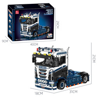 Jie Star JJ9256 Moc Technical 1354Pcs Scania Heavy Truck Bricks Assembling Model Toys for Children Gift Building Blocks Sets