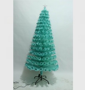 Sapin de Noël en fibre optique PVC <span class=keywords><strong>bleu</strong></span> clair, décoration de Noël pour la maison - Product Image 1