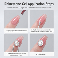 Gel à strass haute transparence, forte adhérence, sans résidu, longue tenue, sans jaunissement, colle à strass pour ongles, diamant pour ongles.