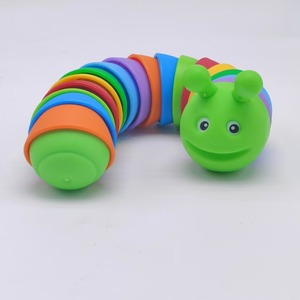 Hot-selling Plastic Slug Stress Relief Toy Educational Vent Caterpillar <b>Rainbow</b> for 14 Years & up - Product Image 5