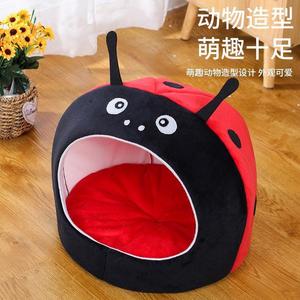 Casa Redonda para Gatos Ladybug, Cama Cerrada para Mascotas, para Gatos y Perros Pequeños, de Algodón PP, Suave y Cálida, para Uso en Invierno y Verano, Tallas S, M, L - Product Image 2
