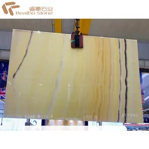 Pedra de mármore ônix amarelo transparente preço de fábrica na China para venda